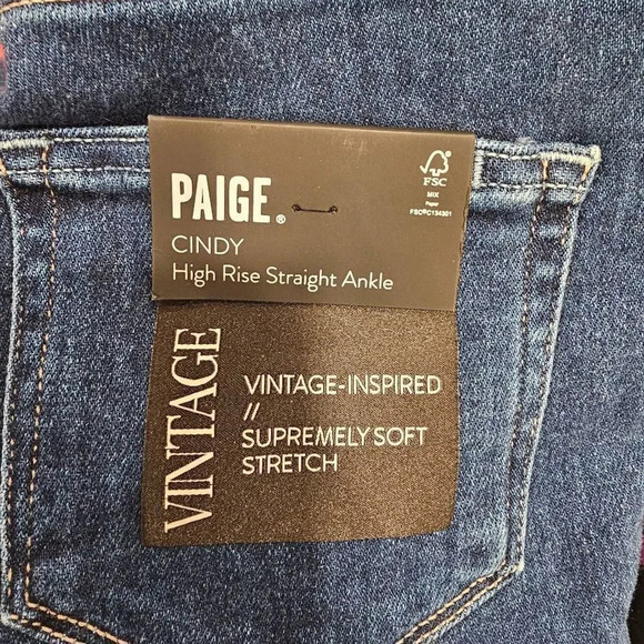 Nwot Paige Cindy High Rise Straight Ankle Jeans Sz 25 - Picture 3 of 10
